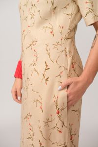 Vestido Xica Tubinho - Floral Areia