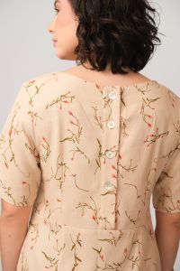 Vestido Xica Tubinho - Floral Areia