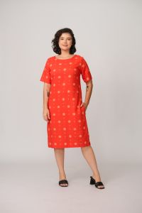 Vestido Xica Tubinho - Estampa Laranja
