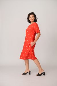 Vestido Xica Tubinho - Estampa Laranja