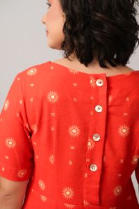 Vestido Xica Tubinho - Estampa Laranja