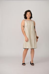 Vestido Dedé Dupla Face - Verde Oliva / Listra Off