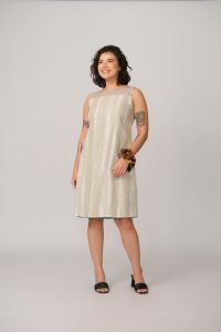 Vestido Dedé Dupla Face - Verde Oliva / Listra Off