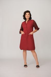 Vestido Josefa Midi - Vinho