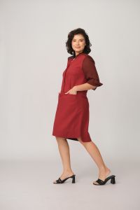 Vestido Josefa Midi - Vinho