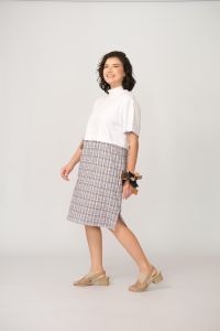 Vestido Luiza Midi - Xadrez Branco
