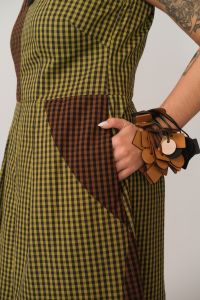 Vestido Iracema Longo - Amarelo / Marrom