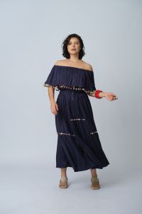 Blusa Amélia - Marinho com Bolinhas