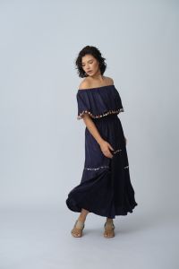 Blusa Amélia - Marinho com Bolinhas