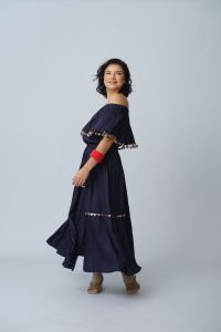 Blusa Amélia - Marinho com Bolinhas