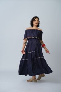 Blusa Amélia - Marinho com Bolinhas