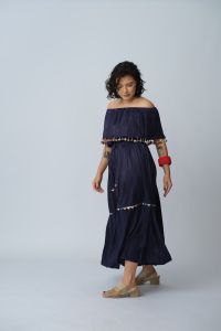 Blusa Amélia - Marinho com Bolinhas