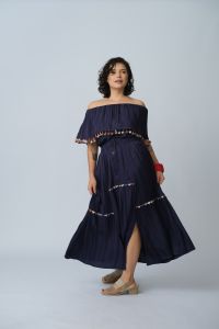 Blusa Amélia - Marinho com Bolinhas