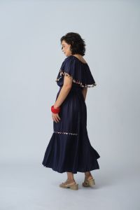 Blusa Amélia - Marinho com Bolinhas