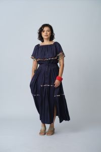 Blusa Amélia - Marinho com Bolinhas