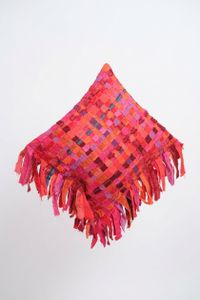Almofada com Franja - Pink Multicor