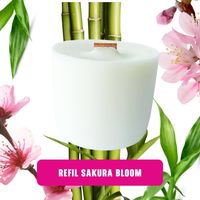 Foto do produto Refil de Vela Premium Sakura Bloom Cera 100% Vegetal Ecológico 180g Pavio de Madeira