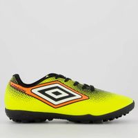 Foto do produto Chuteira Infantil Umbro Society Cannon Jr Verde/laran/preto