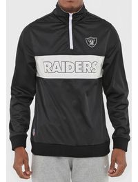 Foto do produto Jaqueta New Era Track Nfl Oakland Raiders Masculina Preta