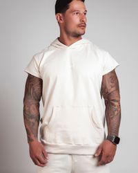 CAMISETA COM CAPUZ CUT SIGN BEGE