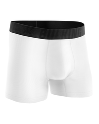 CUECA BOXER BRANCA C/ ELAST PRETO