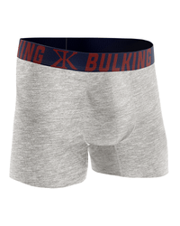 CUECA BOXER CINZA C/ ELAST AZUL