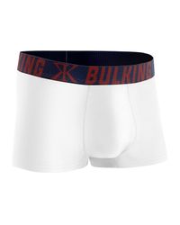 CUECA BOXER ALGODÃO BRANCA C/ ELAST AZUL
