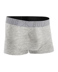 CUECA BOXER ALGODÃO MESCLA C/ ELAST CINZA