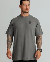 CAMISETA OVERSIZED MONOGRAM CINZA
