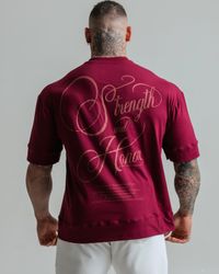 CAMISETA OVERSIZED STRENGTH BORDÔ