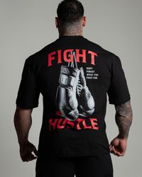 CAMISETA OVERSIZED FIGHT PRETA