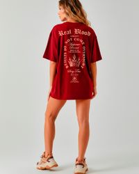 CAMISETA REAL BLOOD OVERSIZED BORDÔ