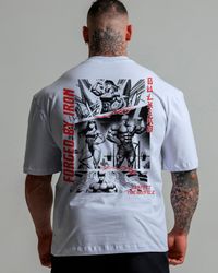 CAMISETA OVERSIZED ANIME IRON BRANCA