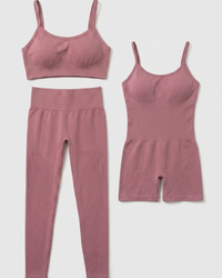 KIT SIGNATURE MACAQUINHO + TOP + LEGGING ROSE