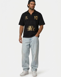 CAMISA POLO OVERSIZED BR STARS PRETA