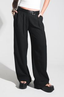 Calça Ampla Alfaiataria Preta