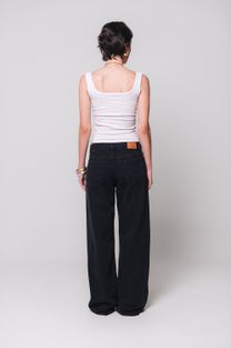 Calça Jeans Cintura Baixa Preta