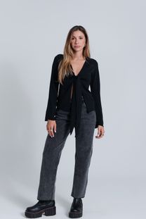 Calça Jeans Cropped Preta