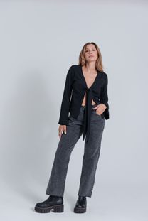 Calça Jeans Cropped Preta