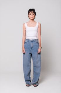 Calça Jeans Reta Over