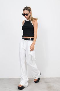 Calça Pantalona Iza Branca