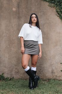 Mini Saia Monique Cinza
