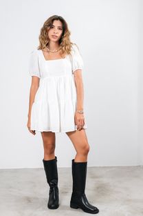 Vestido Curto Gypso Branco