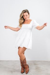 Vestido Curto Gypso Branco