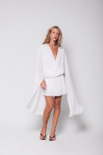 Vestido Manga Ampla Off White 