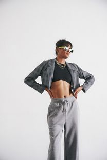 Blazer Cropped Xadrez