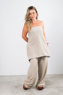 Blusa Alfaiataria Tulipa Bege