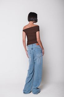 Blusa Ombro a Ombro Marrom