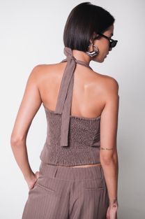 Corset Risca de Giz Bege