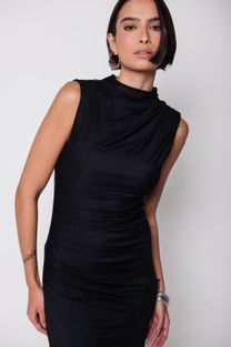  Vestido Midi de Tule Preto